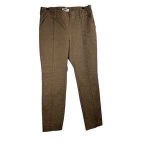 Sundance Brown Stretch Straight Leg Pants-Size 8-Side Zip‎
